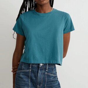 Madewell Softfade Cotton Boxy-Crop Tee - Size Medium